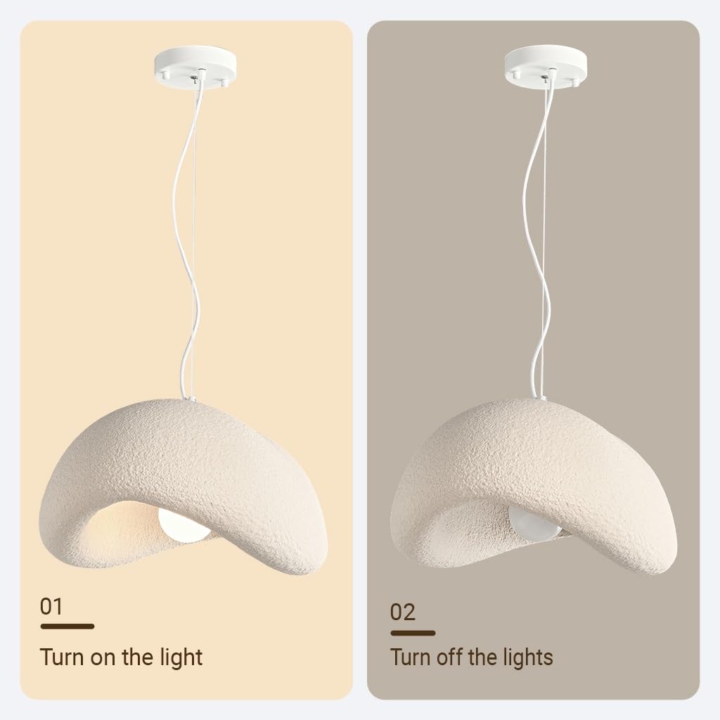 Japón Wabi Sabi Estilo Lámpara Colgante E27 Polietileno Material Lámparas Colgantes Moderna Creativa Ajustable Altura Colgante Luces Adecuadas Para Sala De Estar Comedor Cocina(Blaiken Brown,60c