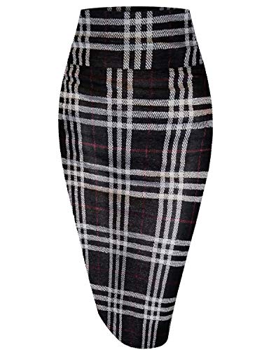 Womens Pencil Skirt for Office Wear KSK43584X 181363 WINBLK 1X