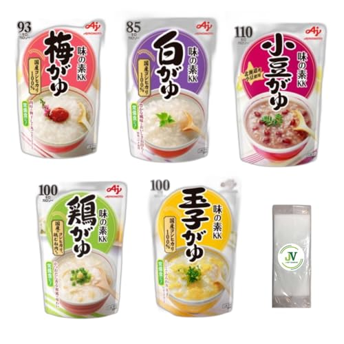 【JAVIET KAISHA】味の素 おかゆ3個セット、 5個セット レトルトおかゆ レンジ調理 非常食 備蓄 おしぼり付け (鳥がゆ、鮭がゆ、玉子がゆ、梅がゆ、小豆がゆ、白がゆ) (白がゆ250g、玉子がゆ250g、小豆がゆ250g、梅がゆ250g、鳥が