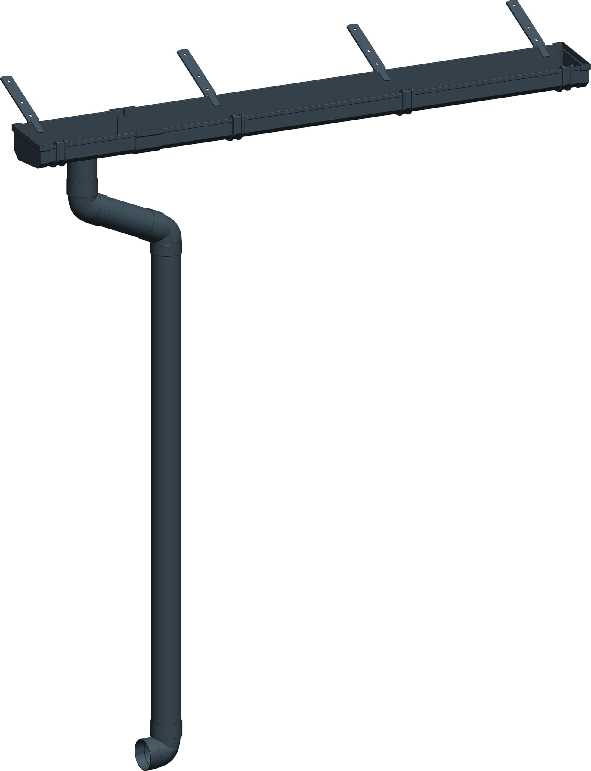 4 Home & Garden Dachrinne Kastenrinne RG 95 Komplettset mit Fallrohr bis 800cm | Typ 275 Fallrohr DN 60 | Kunststoff PVC Anthrazit | 4 Home & Garden (Dachlänge bis 300cm)