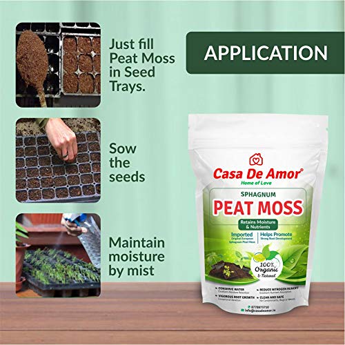 Image of Casa De Amor Sphagnum Peat Moss for Gardening 900 gm | Organic Soil Conditioner for Healthy Plants, Seed Starting & Improved Moisture Retention