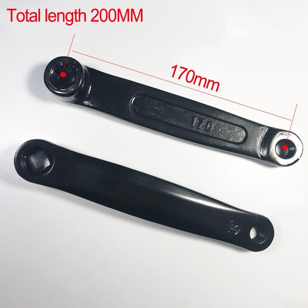 Stalowy zestaw korb rowerowych 170 mm do roweru treningowego, do treningu wewnętrznego, zamiennik gwintu M14, 13 x 13 mm, kwadratowy otwór, czarna para