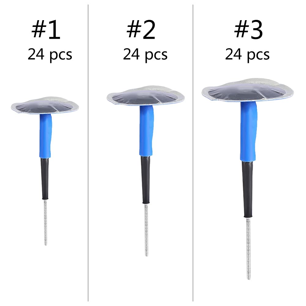 24Pcs Reifen Plug Patch, Auto Motorrad Reifen Pannenreparatur, Pilz Plug Patch Gum, Universal Tubeless Puncture Patch(60 * 9mm)