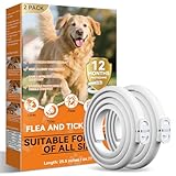 Collare Antiparassitario per Cani, Regolabile e Impermeabile con Protezione Naturale, 65cm Adatto a Tutte le Taglie, Protezione Efficace per 12 Mesi (2 Pack)