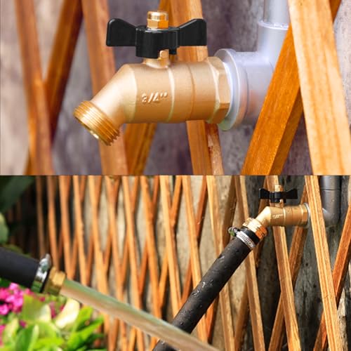Full Flow Male outdoor-faucets Hose Bibb 3/4" Male NPT inlet Connection with 3/4" GHT water hose outlet Heavy-Brass Faucet for gardens and patios (Butterfly Handle) - Image 6