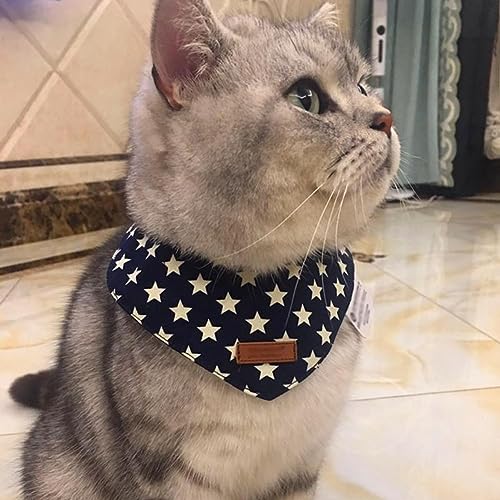 Oyccen Stars Cat Bandana Dog Triangle Scarf Adjustable Pet Puppy Collar Bib Neckerchief Saliva Towel for Small Dogs Cats - Image 3
