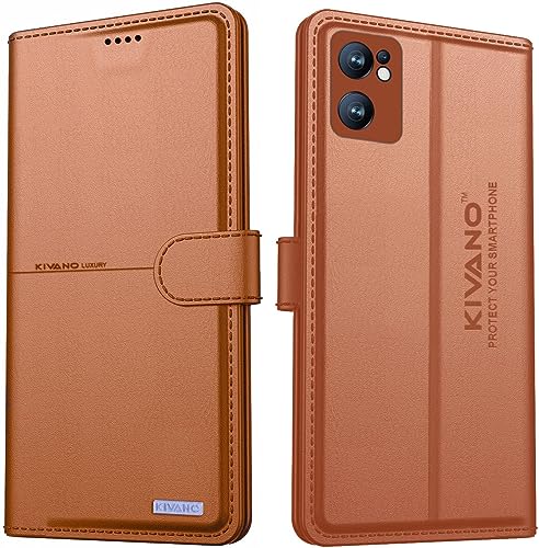 Image of KIVANO Compatible with Oppo Reno 7 5G Flip Cover | Leather Finish | Inside Pockets & Inbuilt Stand | Shockproof Wallet Style Magnetic Closure Back Cover Case