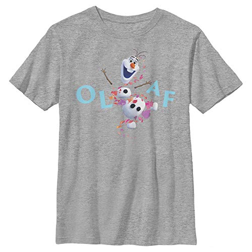 Fifth Sun Olaf Loves Fall T-Shirt Camiseta, Heather Atlético, S para Niños
