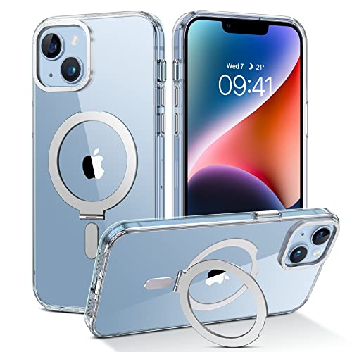 Coque iPhone 13 antichoc transparente avec béquille et aimant Magsafe