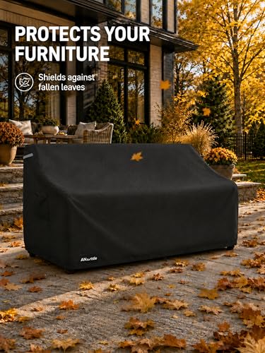 Image of ANartcle 3-Seater Patio Sofa Cover,85W x 37D x 35H Inches Outdoor Couch Cover,100% Waterproof Heavy Duty Patio Sofa Covers,Patio Furniture Covers,Black
