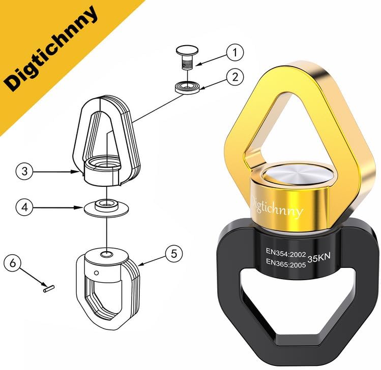 Miniatura 3 de Columpio giratorio, dispositivo giratorio de seguridad de 35 KN, columpio giratorio Digtichnny para columpio de árbol de red, danza aérea, columpio