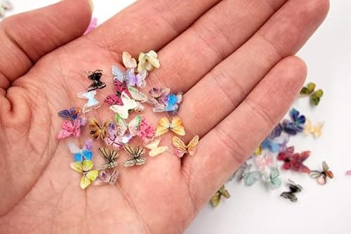 Mix Of 20 Butterflies Cute, Micro Butterflies, 8 Mm Miniature Plastic Insect, Fairy Garden, Resin Filler #TOP29
