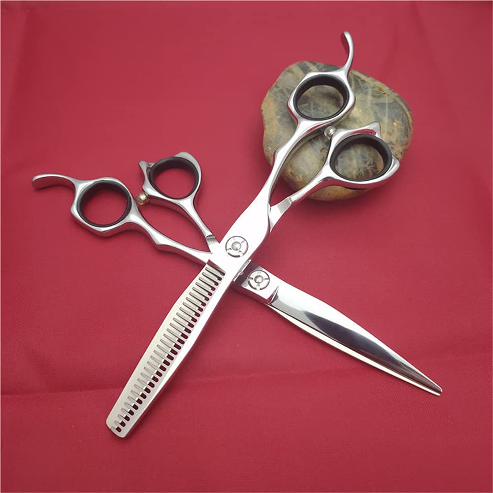 Kit De Ciseaux De Coupe De Cheveux Professionnels, Ciseaux De Coiffure en Acier Inoxydable 440C Ensemble De Ciseaux, pour Salon, Barbier Ou Usage Domestique, Adapté À La Cisaille Plate,6.0 inch