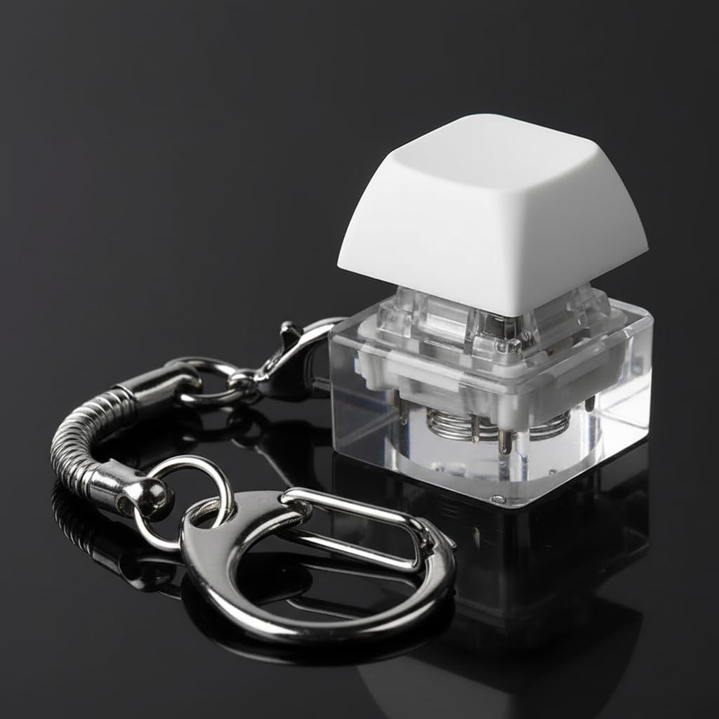 Keyboard Fidget Keychain, Light Up Decompression Finger Keyboard, Stress Relief Finger Keyboard Keychain