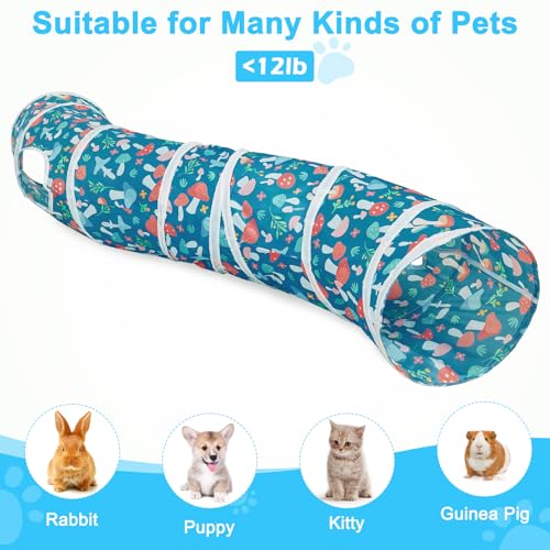 Image of Glittme Cat Tunnel, Cat Tunnels for Indoor Cats, S-Shape Peekaboo Cat Cave with Cat Toys, Foldable Cat Tubes and Tunnels for Cats, Rabbit, Puppy, Guinea Pig