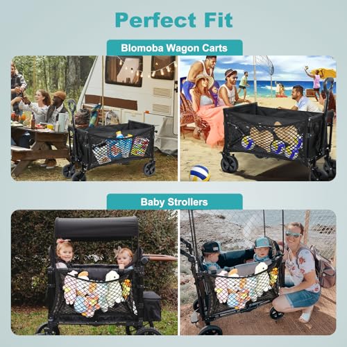 Blomoba 1 pacote de rede de carga de vagão para carrinho de jardim, capa elástica de camada dupla pa