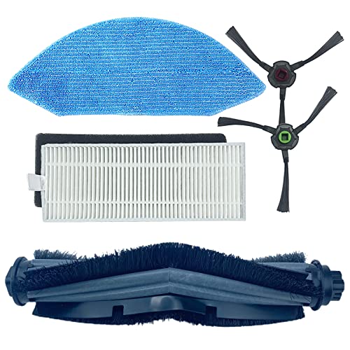 Replacement Parts for Ecovacs Deebot U2/DGN22 Robotic Vacuum Cleaner Main Rolling Brush Filter Side Brush Mop Cloth Accessory Kit