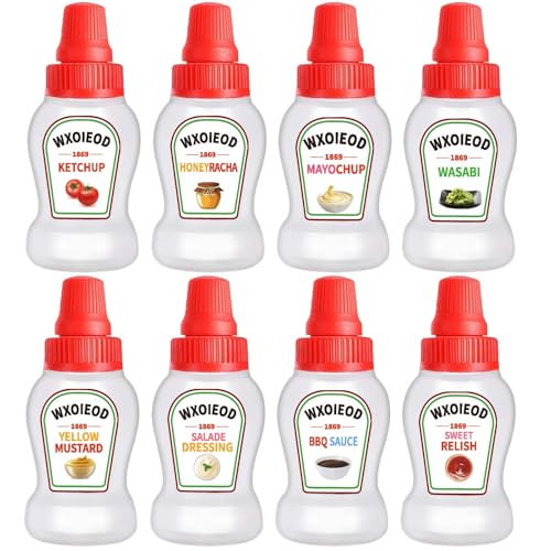 Mini bouteilles souples de 40 ml transparentes avec couvercles étanches pour sauces - 2