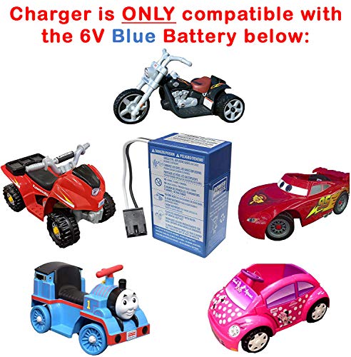 Replacement 6-Volt UL Listed Charger for Fisher-Price Power Wheels Toddler Blue Battery Models 00801-1230 - 00801-1457 - 00801-1868 - 00801-1900 - 00801-0336