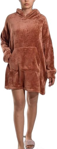 Womens Brown Plush Sleep Shirt