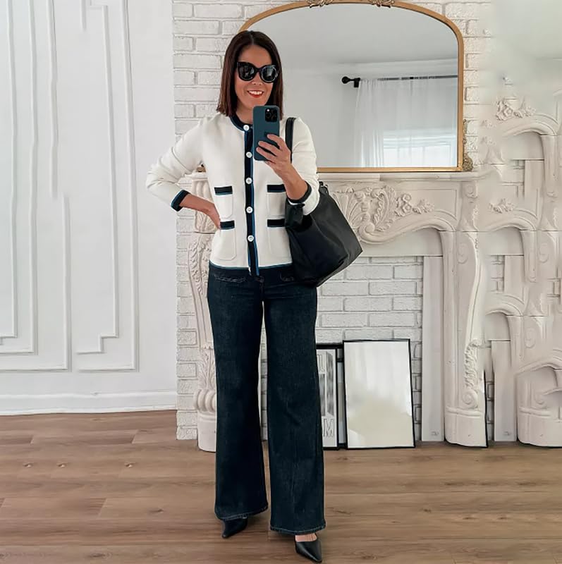 Oprah's Favorite - Tummy Control Sailor Wide Leg Trouser, Chiccurva Jeans, Wide Leg Cropped Denim Pants3