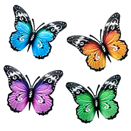 SterneMond 4 Stück Metall Schmetterling Gartendeko Wanddeko Skulptur Statuen Cover