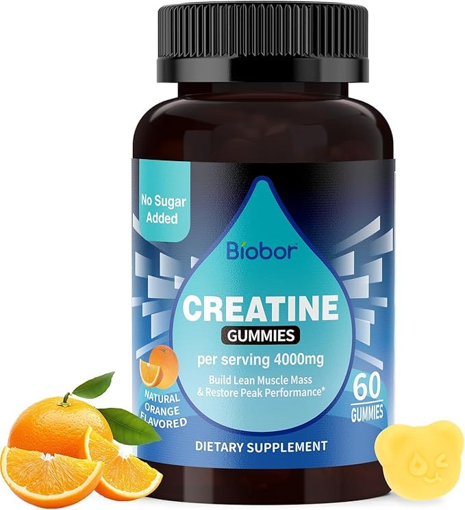 Evorina Creatine Monohydrate Gummies 4000mg for Men & Women, No Sugar Added, Chewable Creatine Supplement for Energy Boost, Muscle Strength, Vegetarian-Friendly, Gluten Free (Orange, 60 Count) | High Strength Herbal Supplement | Clean Label Ayurvedic Wellness-image-46