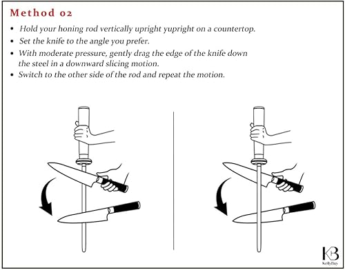 Miniatura 6 de Afilador de cuchillos Varilla de acero, acero al carbono de 12 pulgadas, afilado y afilado de cuchillos profesional (negro)