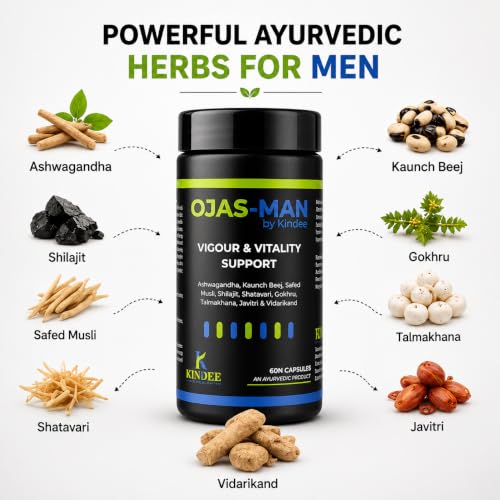 Image of Kindee Shilajit /Shilajeet for Men Capsule | Pure Himalayan Shilajit with Ashwagandha, Safed Musli, Kaunch Beej, Shatavari & Gokhru | For Energy, Stamina & Performance Support | 60 Capsules.