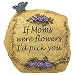Mom Message Stone Rock 3 1/2" H - If Moms Were Flowers, I'd Pick You Engraved on Front - Gift for Mother