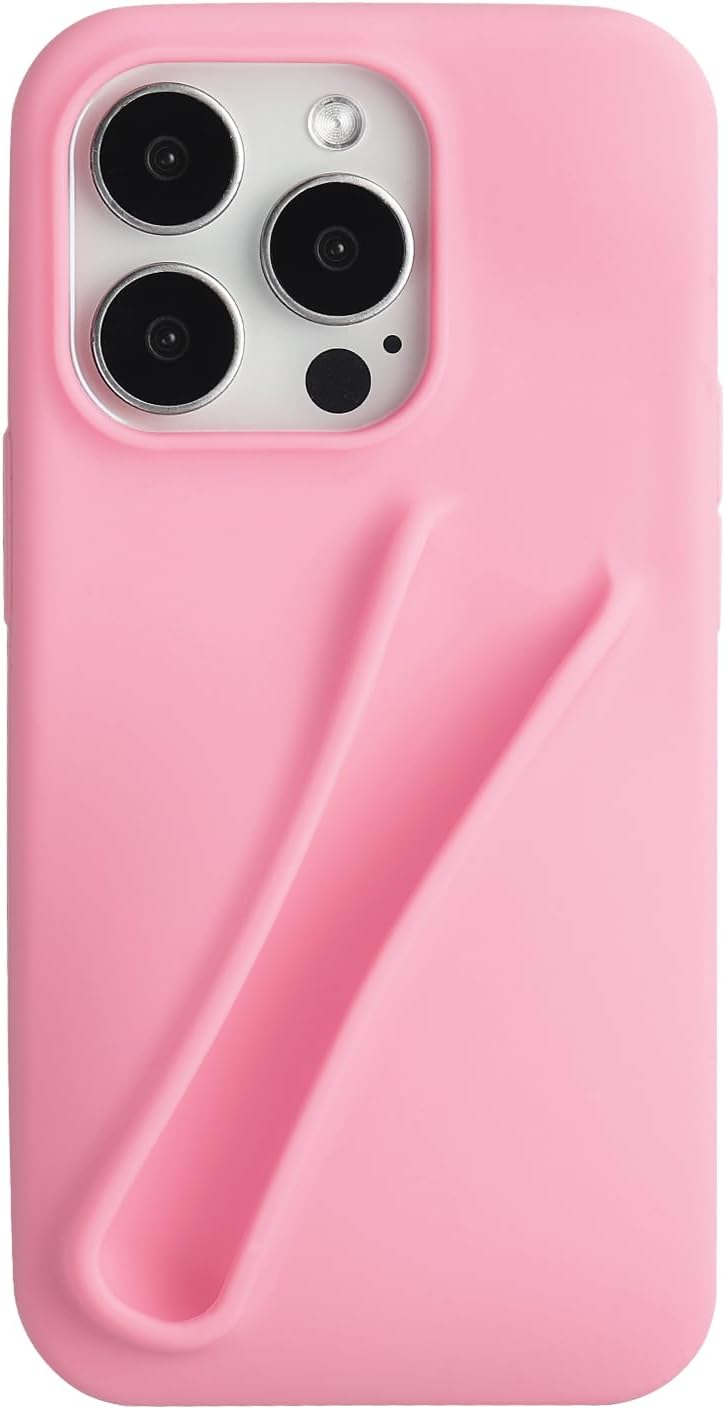 Lip Gloss Phone Case Pink for iPhone 13 Pro for Women Girls Protective Silicone Shockproof Slim Funny Stylish Phone Case Compatible with iPhone 13 Pro（Pink）