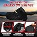 Badass Moto Ultimate Motorcycle Cover Waterproof Outdoor Heavy Duty Fits Harley Davidson Sportster Cover Durable Rain Sun Weather Shelter For Triumph, Fat Bob, Indian Scout, Sport Bike, Medium Cruiser
