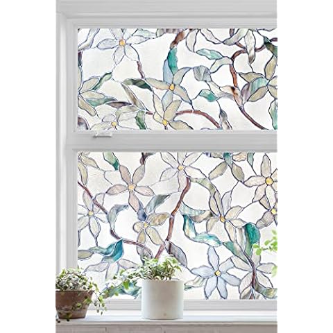 Artscape Jasmine Stained Glass Window Film Cover