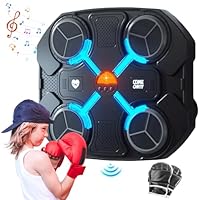 Music Boxing Machine, Smartes Musik Boxmaschine für Kinder mit Zählfunktion, Musik Box Maschine Unterstützt Bluetooth,Music Punch Sport Geräte mit 3 Geschwindigkeit, Lautstärkeregelung, Boxhandschuhe