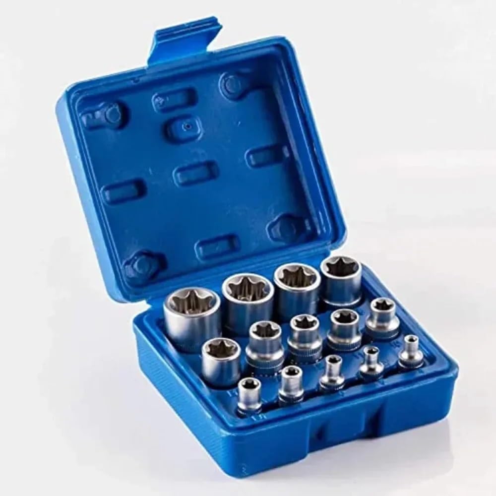 Zestaw nasadek gwiazdowych E-Torx z obudową Napęd 1/4, 3/8, 1/2 cala zewnętrznych E4-E24 Zestaw przedłużek(1-4 5PCS)