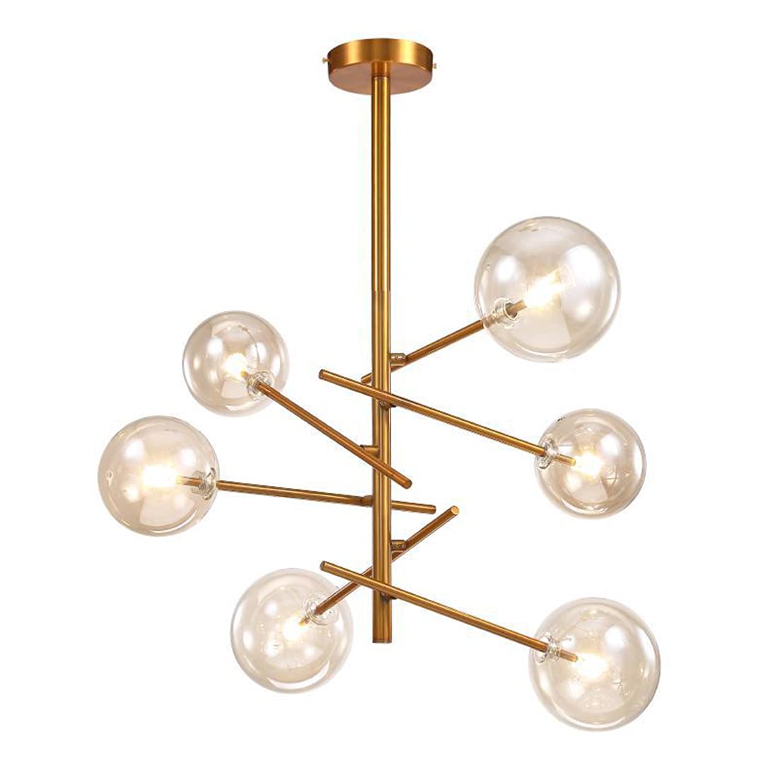 Lampe suspendue moderne Sputnik dorée pour illuminer un salon chaleureux