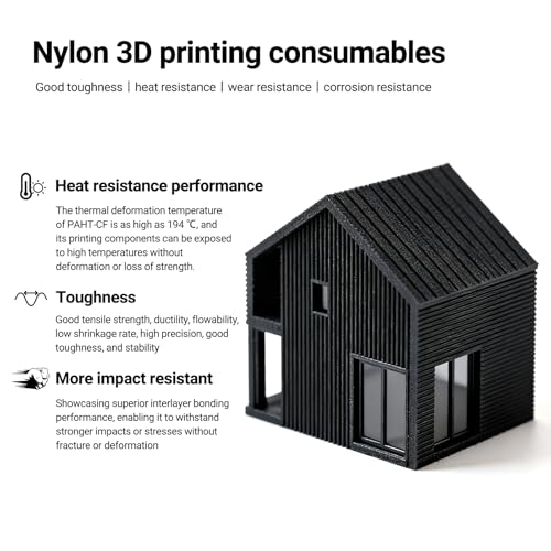 Image of Kingroon PA6 Nylon 3D Printer Filament 1.75mm, 1kg Black Filament, High Strength Filament for Engineering Parts, Dimensional Accuracy + /- 0.03mm