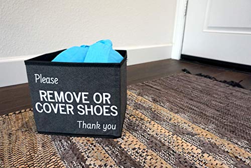 RE GOODS Shoe Cover Box | Disposable Shoe Bootie Holder For Realtor Listings and Open Houses | Please Cover or Remove Shoes Bin | Shoe Bootie Box