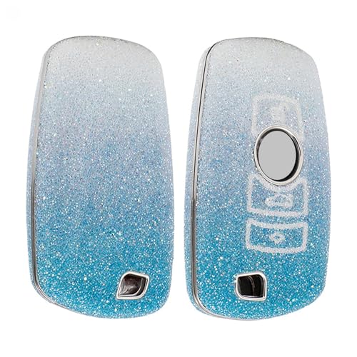 Étui de clé pour BMW style diamant cristal bleu dégradé idéal pour le quotidien