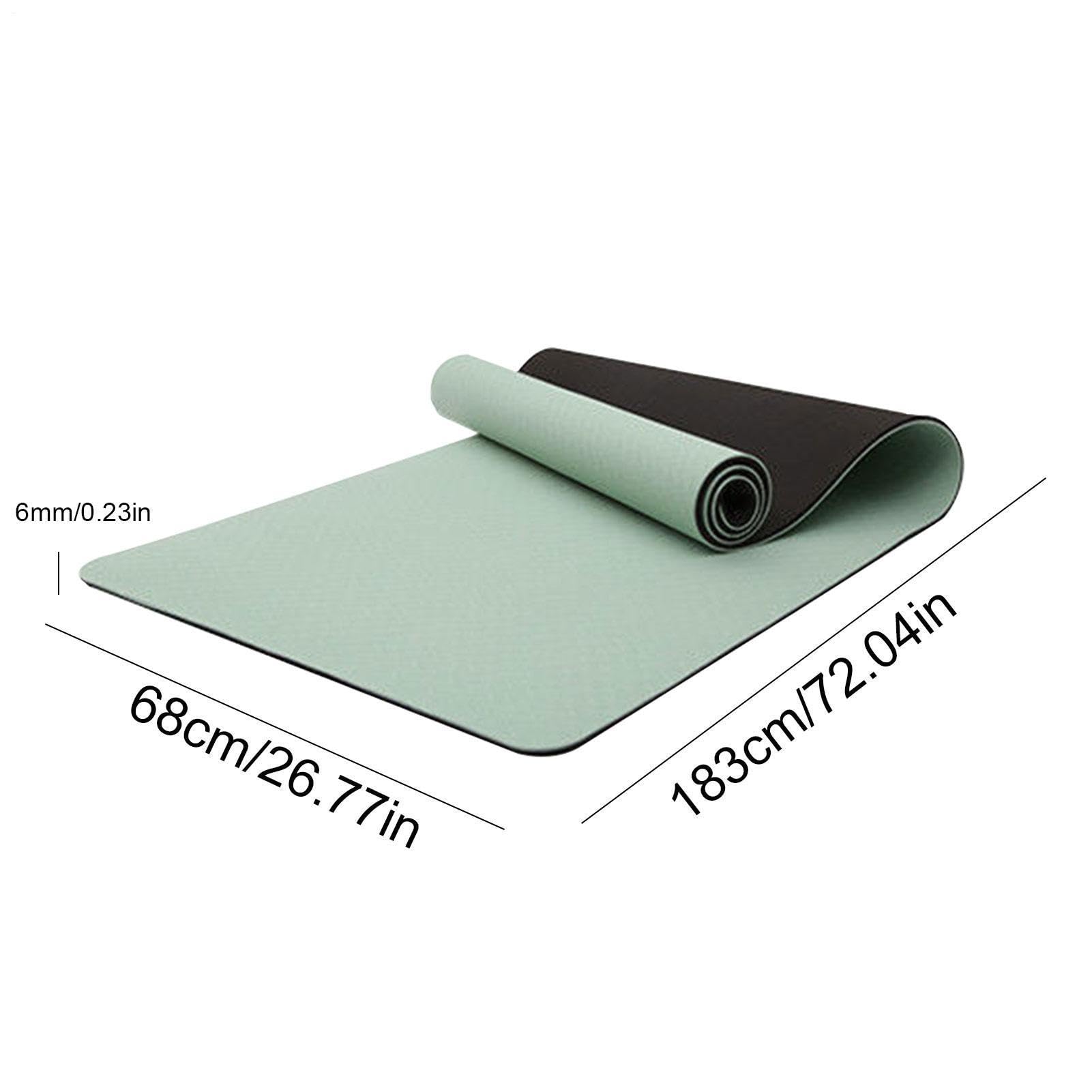 Tappetino da yoga spesso 0,6 cm/0,8 cm, leggero, in TPE antiscivolo, tappetino fitness per pilates e allenamento a piedi nudi, per donne e uomini, palestra a casa, studio di yoga, viaggi al chiuso e