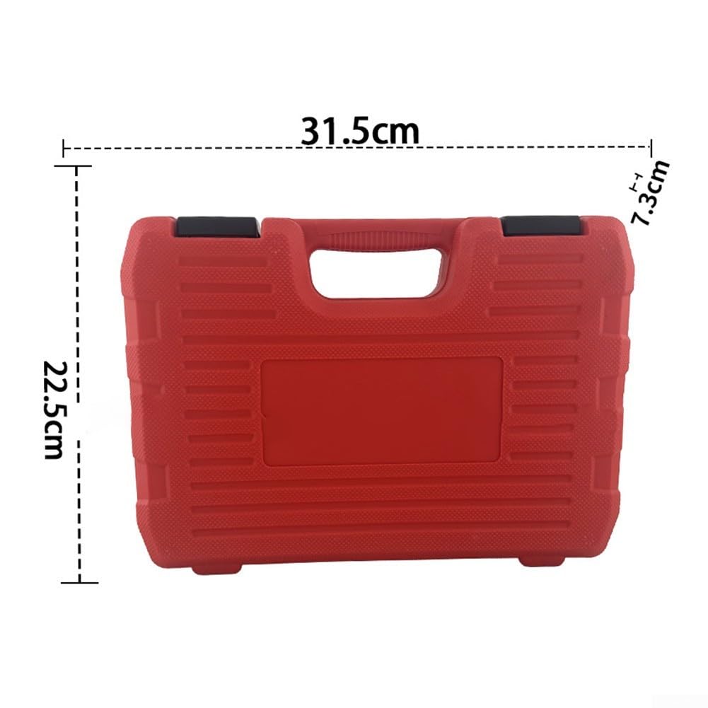 Lot de 95 douilles 3/8" en acier CR-V avec poignée à cliquet, tailles métriques et SAE, douilles profondes à 6 pans pour réparation automobile et générale
