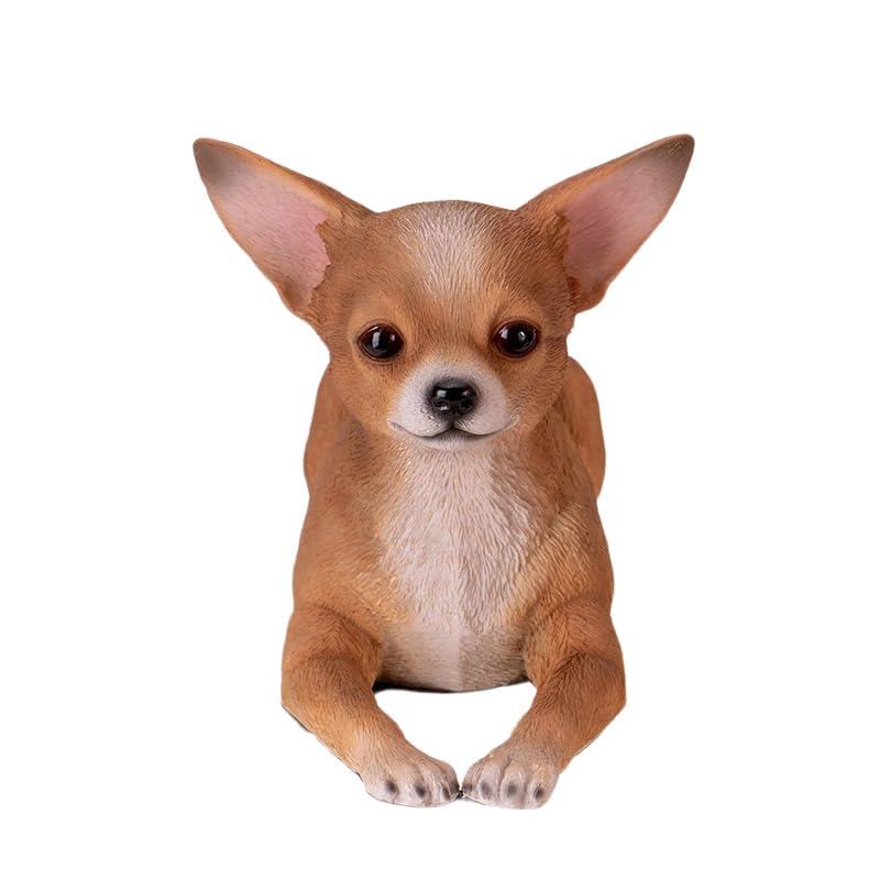 Pacific Giftware Estatua de perro chihuahua, bonita decoración para el hogar, para los amantes de los chihuahuas y coleccionistas de animales, decoración única para cumpleaños y