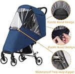 Housse de pluie pour poussette, protection contre les intempéries pour voyage avec bébé, coupe-vent et imperméable, accessoire universel pour poussette (Bleu) | Housse de poussette respirante pour protection contre le vent et l'eau, protection contre les intempéries pour poussette