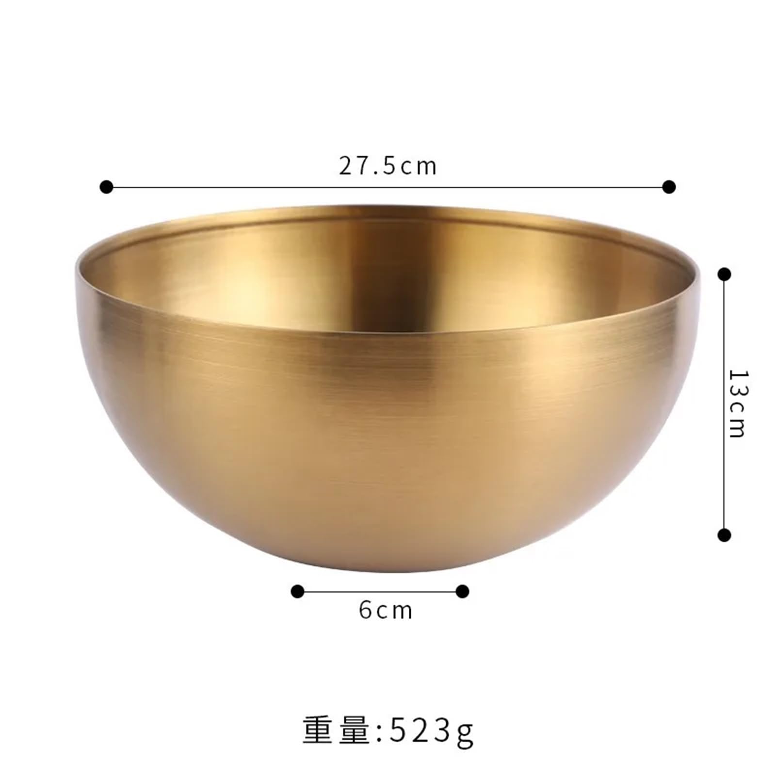 Bol De Acero Inoxidable Cuenco de ensalada acero inoxidable 15 cm, 20, 24 y 28, multifuncional, redondo, dorado plateado(Gold28cm)