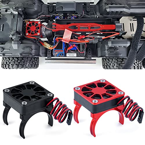 Image of SWX RC Motor Cooling Fans RC Car Radiator for 1:10 RC Crawler Car TRX-4 (Red)