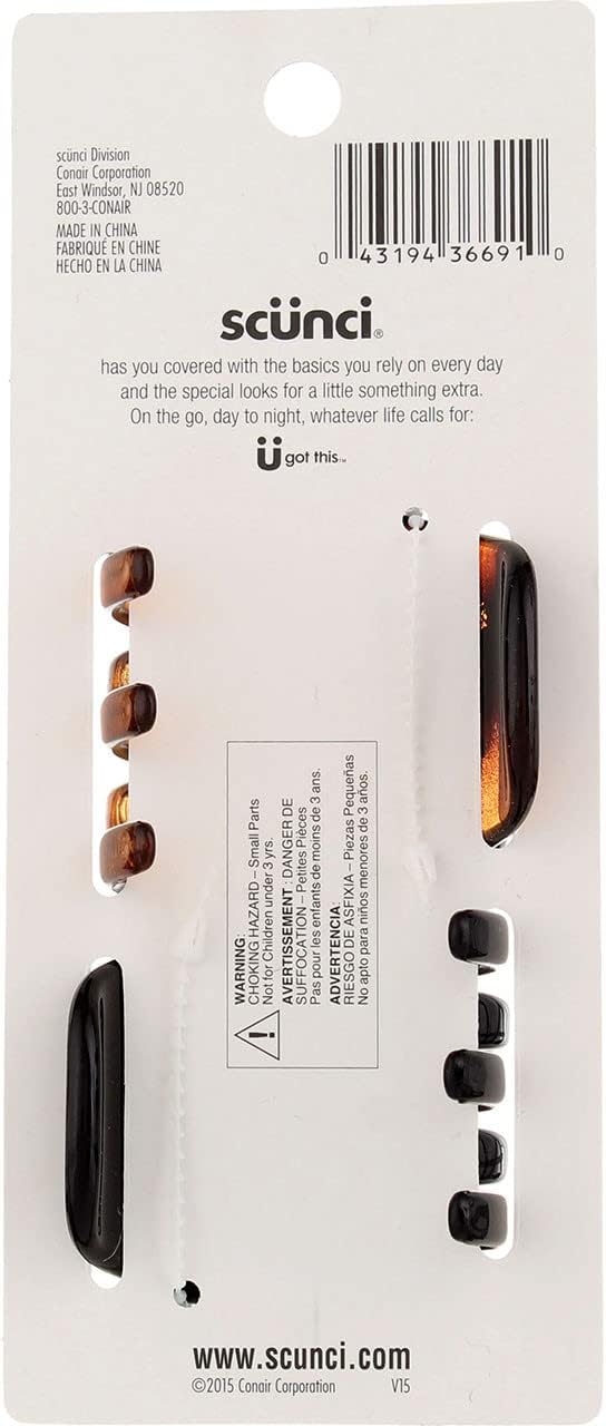Scunci No-Slip Grip Chunky Jaw Clips | All Day Hold | 2-Pieces per Pack (1-Pack) : Beauty & Personal Care