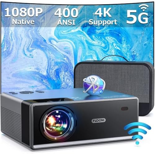 FUDONI 28000 Lumens 4K Outdoor Projector, 5G WiFi Bluetooth