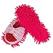 LEMNUY Microfiber Dust Mop Slippers for Women - Washable Shoes Covers House Kitchen Floor Multi Surface Polishing Cleaning - Pink Large Size 8.0-11.0, 1 Pair