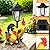 YEPOTUE Solar Rooster Decor Outdoor, Chicken Figurines Decorations with Lantern for Outside Patio Yard Backyard Gifts for Mother's Day Birthday Housewarming