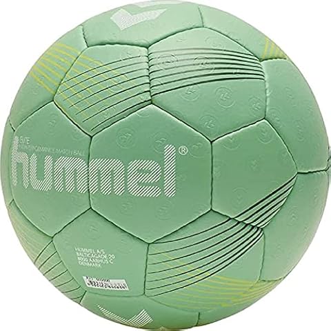hummel 212549 Elite HB - Balón de Balonmano, Verde y Amarillo, 3 Cover